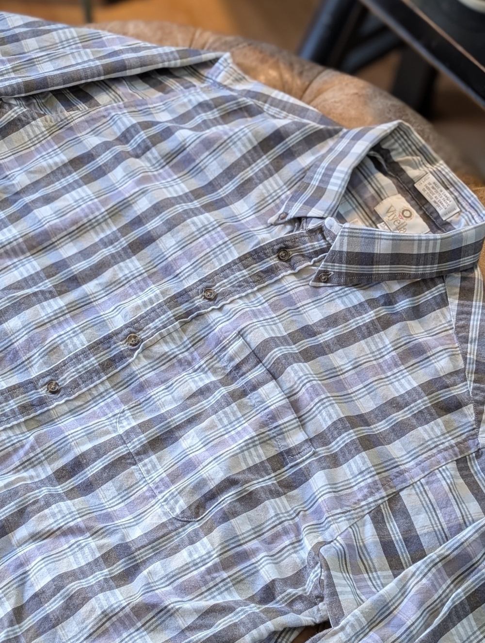 Viyella Vintage Canada Cotton Wool Plaid Button Down Long Sleeve Shirt Size XL - Picture 4 of 8
